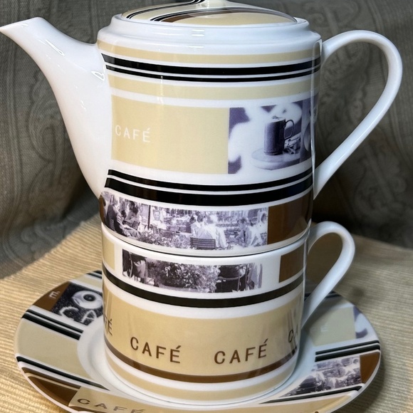 Teapot and Cup with Saucer Set - Picture 2 of 7